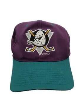 VTG 90s Mighty Ducks SnapBack Hat Cap 1990s NHL Hockey Disney Anaheim Retro
